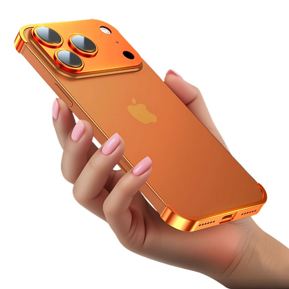 NexTECH® | Metal Bezel-Less Shockproof Case with Corner Pads & Lens Protection for iPhone