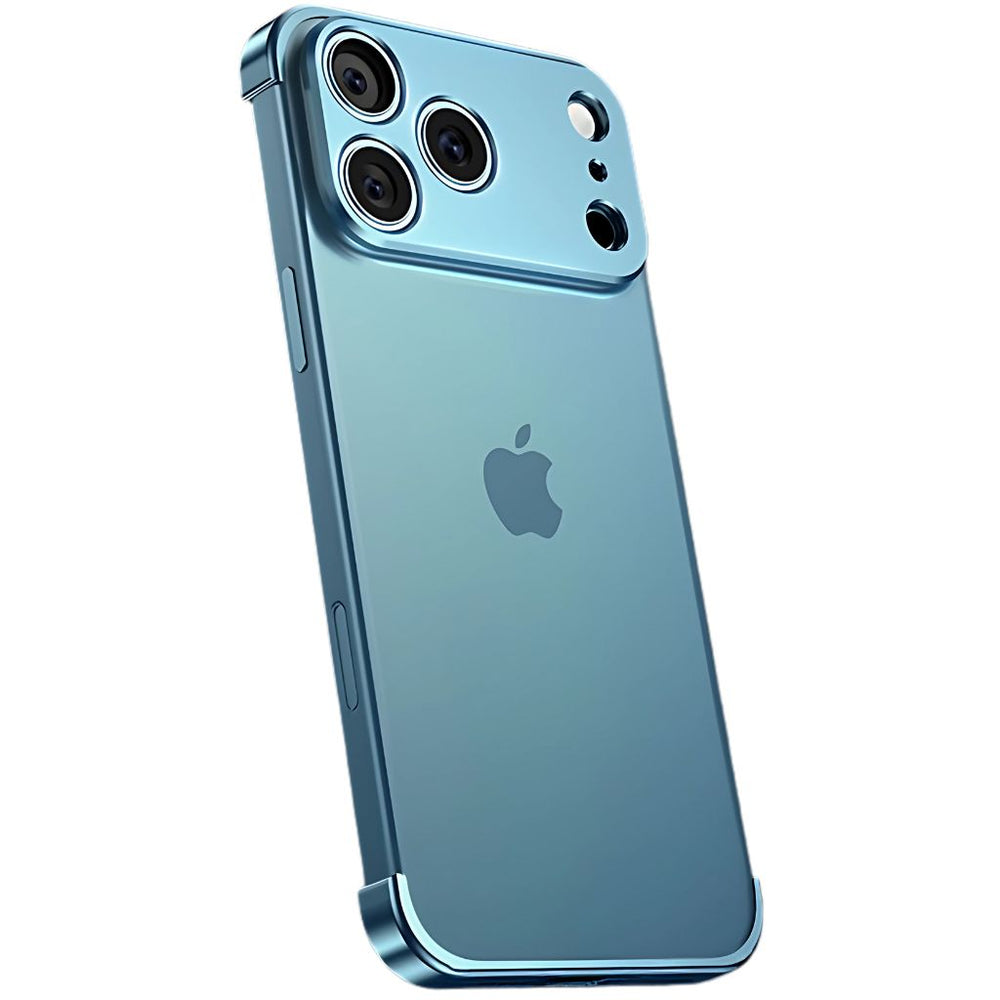 NexTECH® | Metal Bezel-Less Shockproof Case with Corner Pads & Lens Protection for iPhone