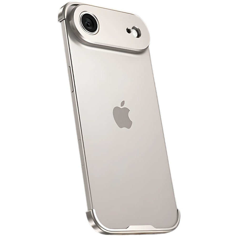 NexTECH® | Metal Bezel-Less Shockproof Case with Corner Pads & Lens Protection for iPhone