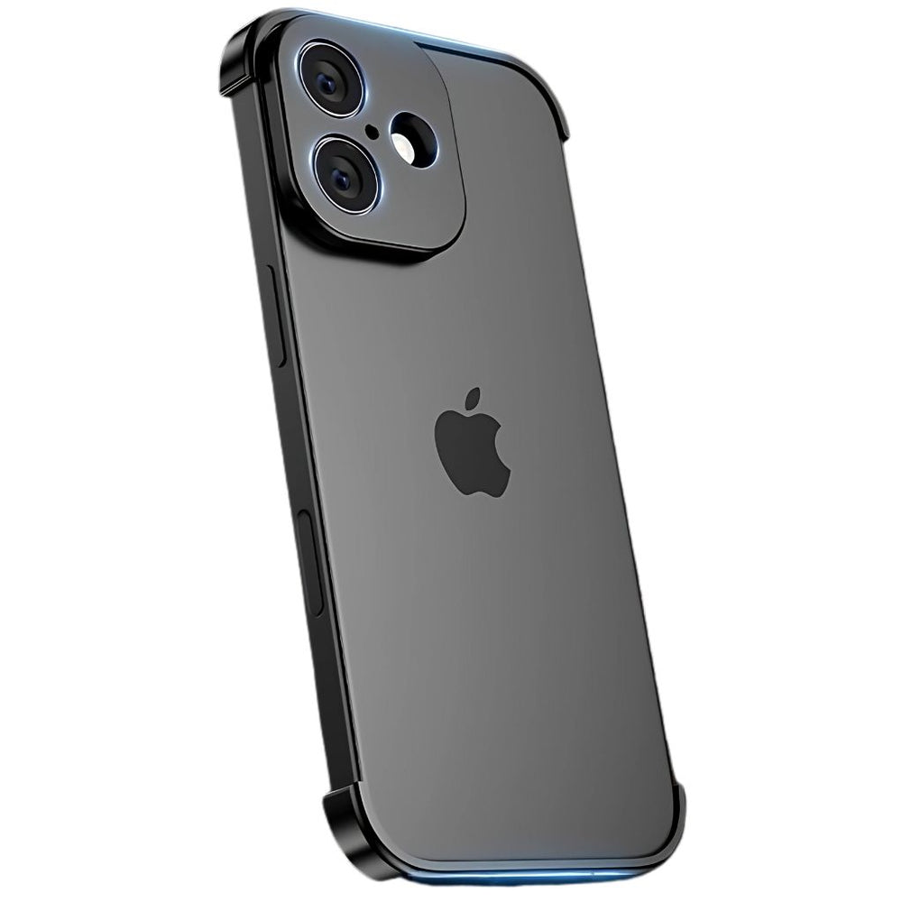 NexTECH® | Metal Bezel-Less Shockproof Case with Corner Pads & Lens Protection for iPhone