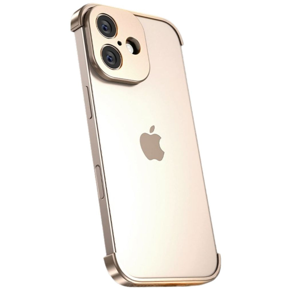NexTECH® | Metal Bezel-Less Shockproof Case with Corner Pads & Lens Protection for iPhone