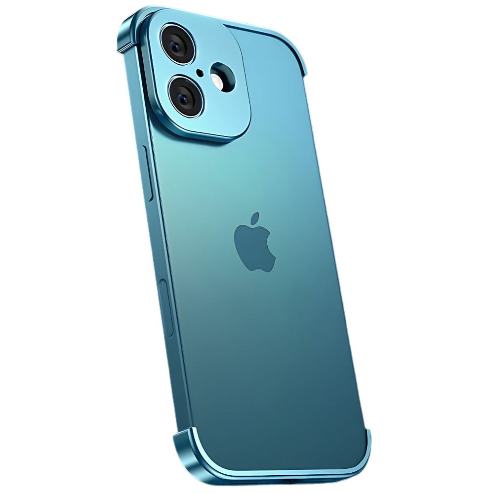 NexTECH® | Metal Bezel-Less Shockproof Case with Corner Pads & Lens Protection for iPhone