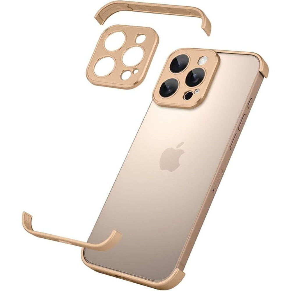 NexTECH® | Metal Bezel-Less Shockproof Case with Corner Pads & Lens Protection for iPhone