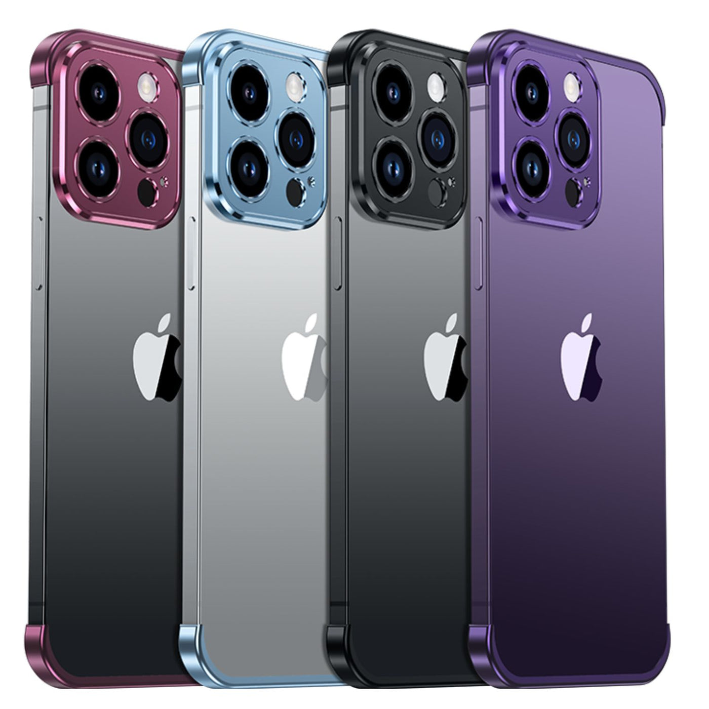 NexTECH® | Metal Bezel-Less Shockproof Case with Corner Pads & Lens Protection for iPhone