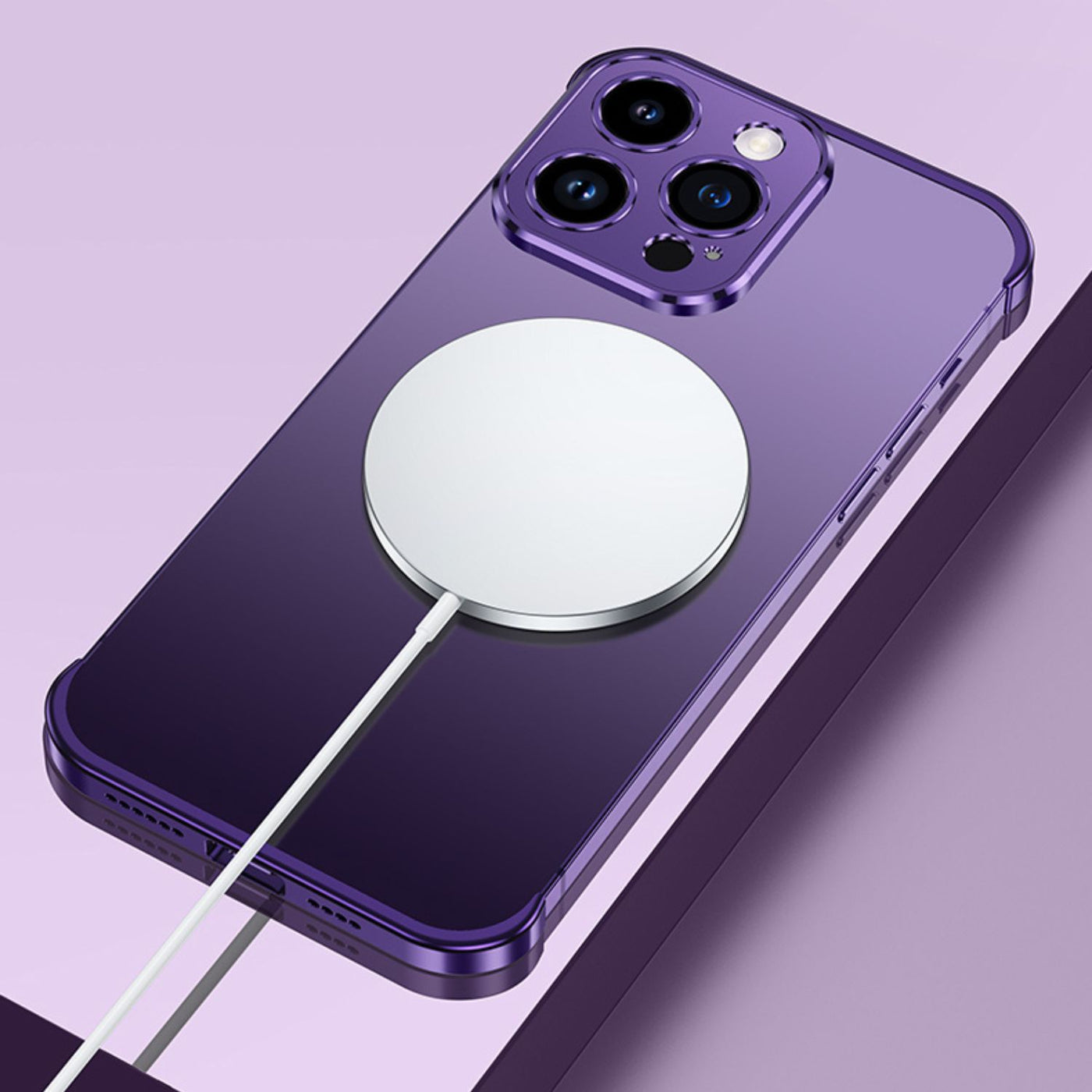 NexTECH® | Metal Bezel-Less Shockproof Case with Corner Pads & Lens Protection for iPhone