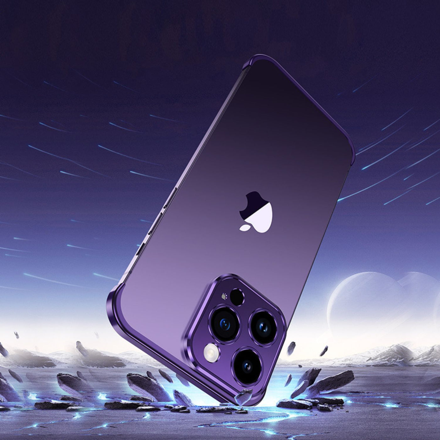 NexTECH® | Metal Bezel-Less Shockproof Case with Corner Pads & Lens Protection for iPhone