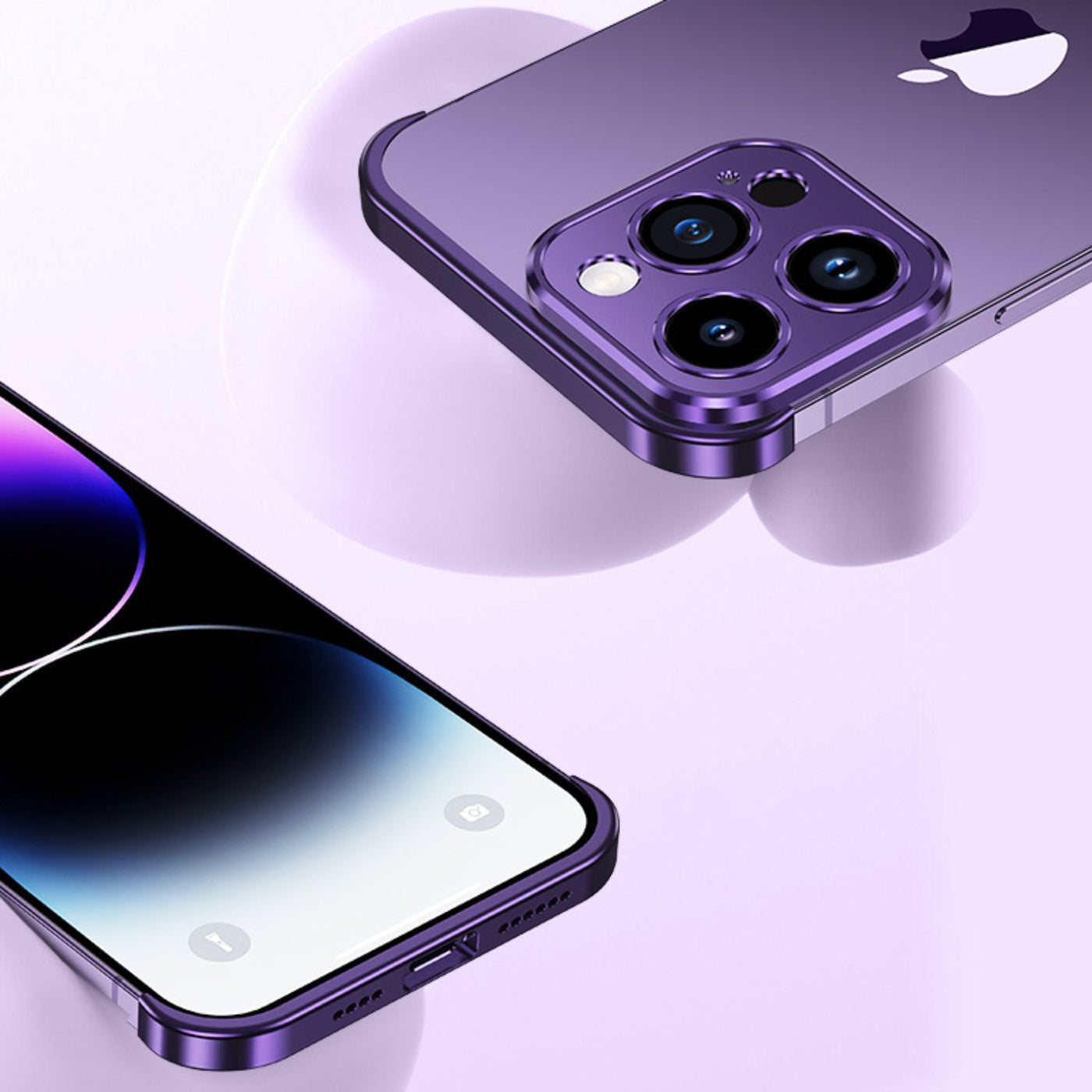 NexTECH® | Metal Bezel-Less Shockproof Case with Corner Pads & Lens Protection for iPhone