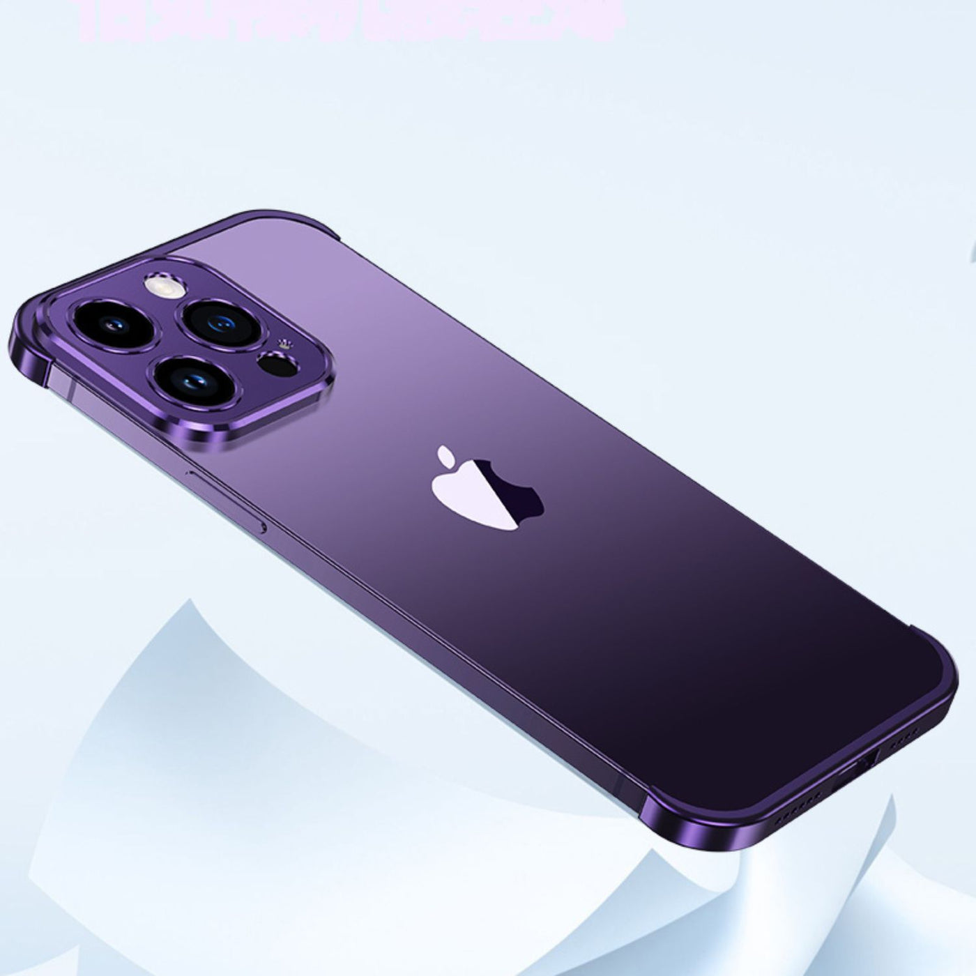 NexTECH® | Metal Bezel-Less Shockproof Case with Corner Pads & Lens Protection for iPhone