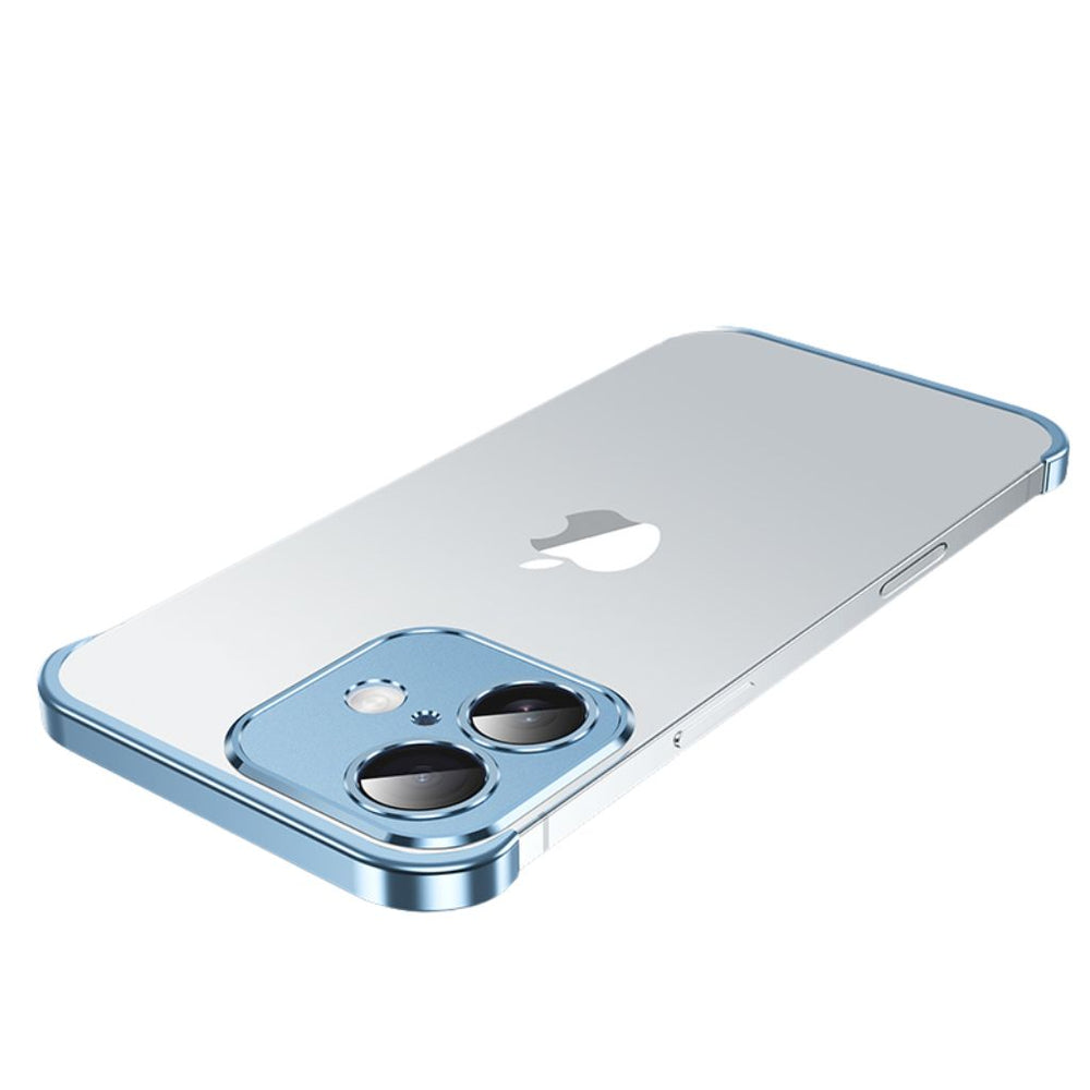 NexTECH® | Metal Bezel-Less Shockproof Case with Corner Pads & Lens Protection for iPhone