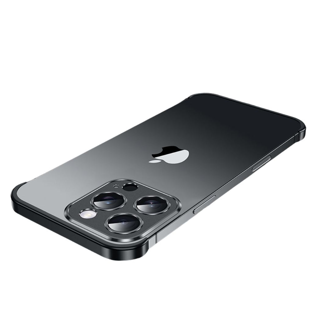 NexTECH® | Metal Bezel-Less Shockproof Case with Corner Pads & Lens Protection for iPhone