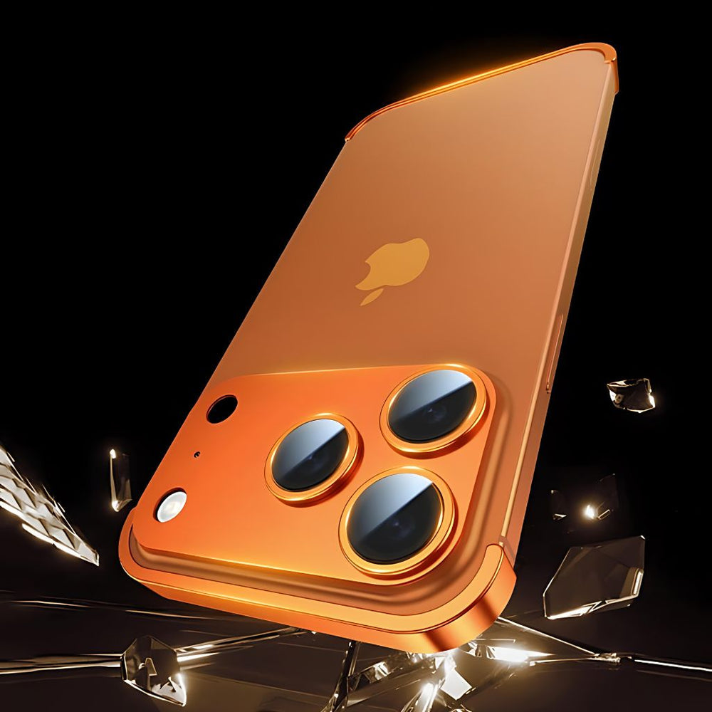NexTECH® | Metal Bezel-Less Shockproof Case with Corner Pads & Lens Protection for iPhone