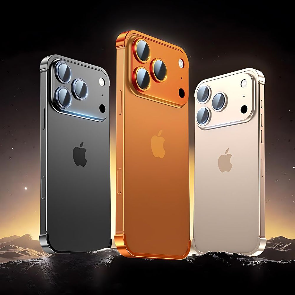 NexTECH® | Metal Bezel-Less Shockproof Case with Corner Pads & Lens Protection for iPhone