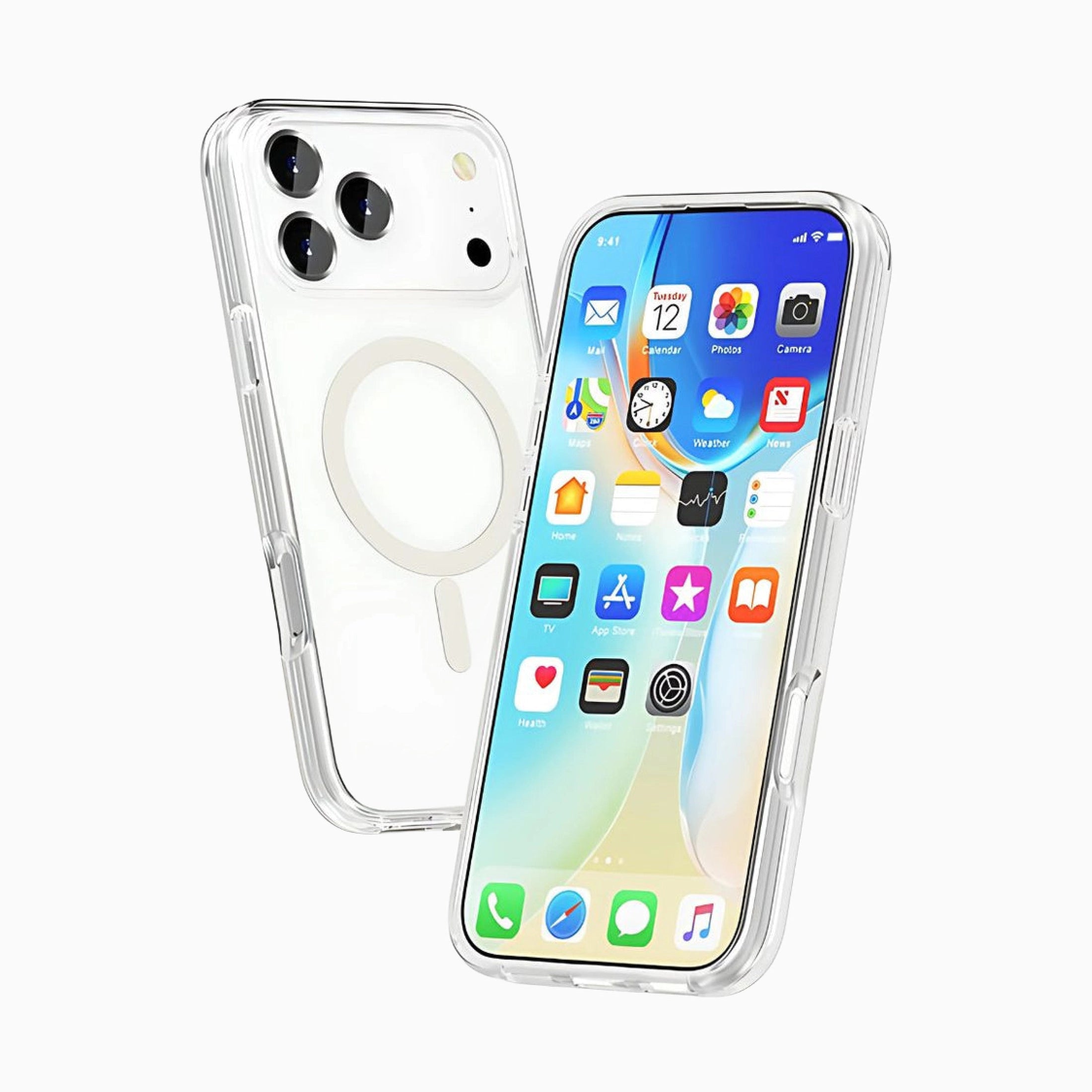 NexTECH® | Magnetic Transparent Case with Airbag Corners for iPhone