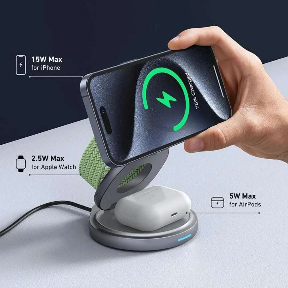 NexTECH® | 3 - in - 1 Foldable Wireless Charger - NexTECHCJSJ192013202BY