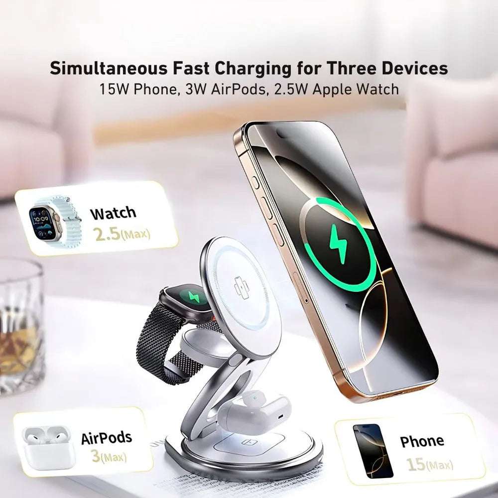 NexTECH® | 3 - in - 1 Foldable Wireless Charger - NexTECHCJSJ192013202BY