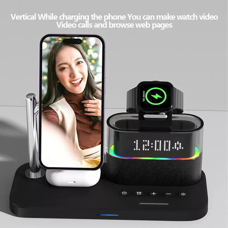 NexTECH® | 3 - in - 1 Wireless Charger With Alarm Clock - NexTECHCJYD195537501AZ