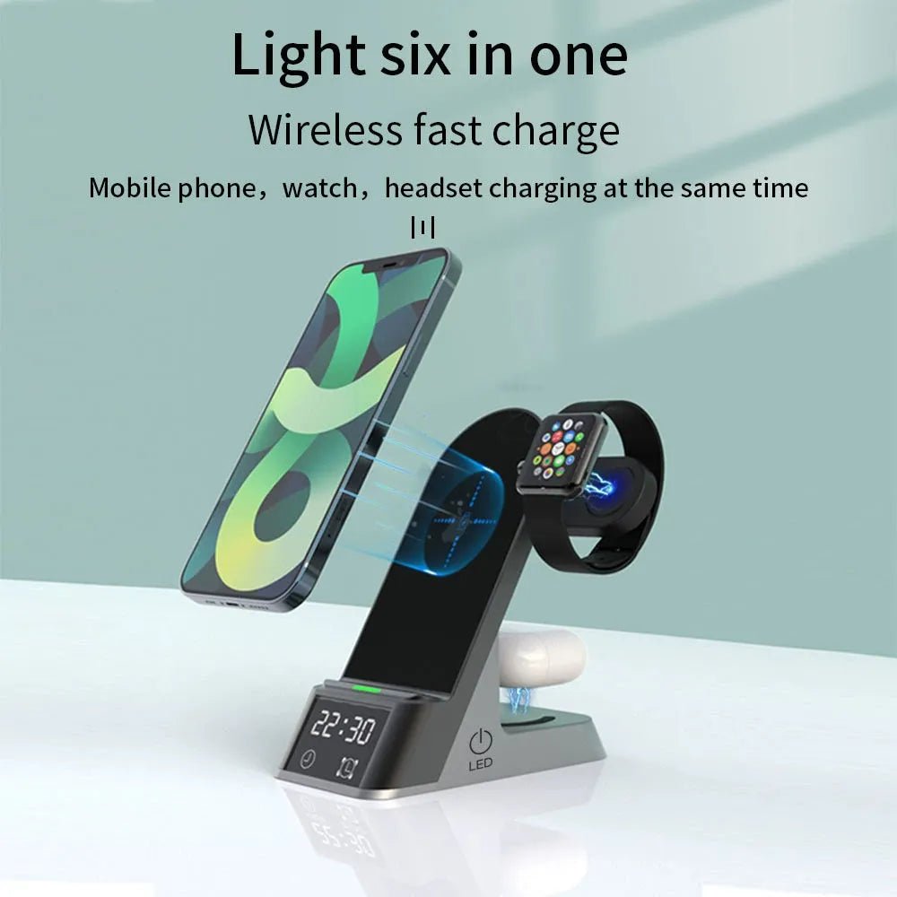 NexTECH® | 3 - in - 1 Wireless Charger with LED Clock - NexTECHCJQC166423001AZ