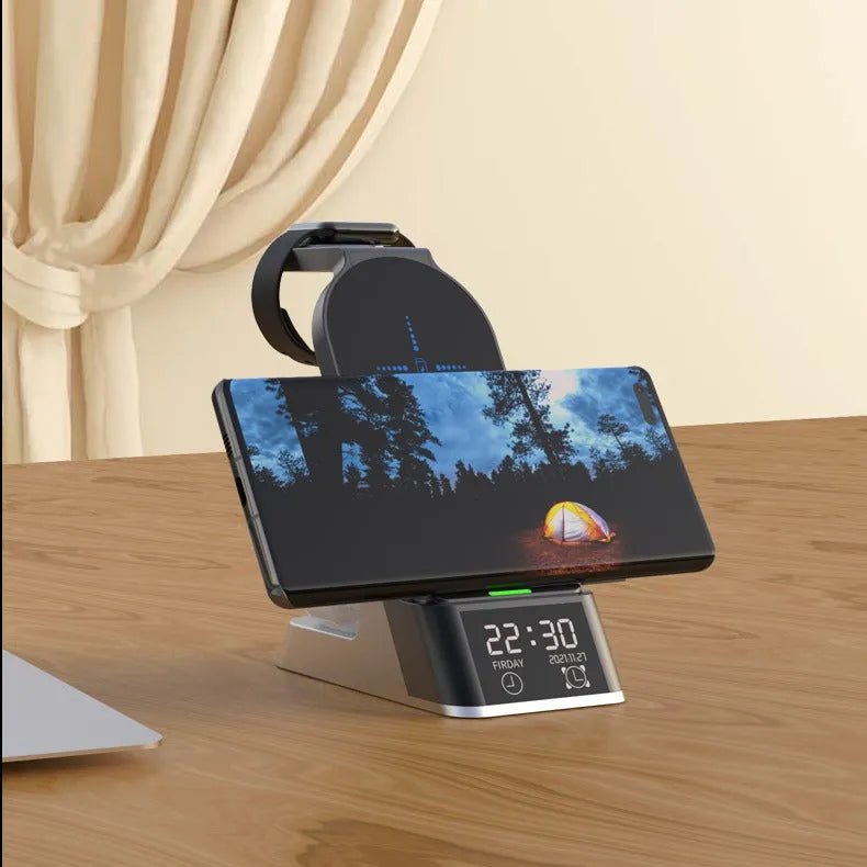 NexTECH® | 3 - in - 1 Wireless Charger with LED Clock - NexTECHCJQC166423001AZ