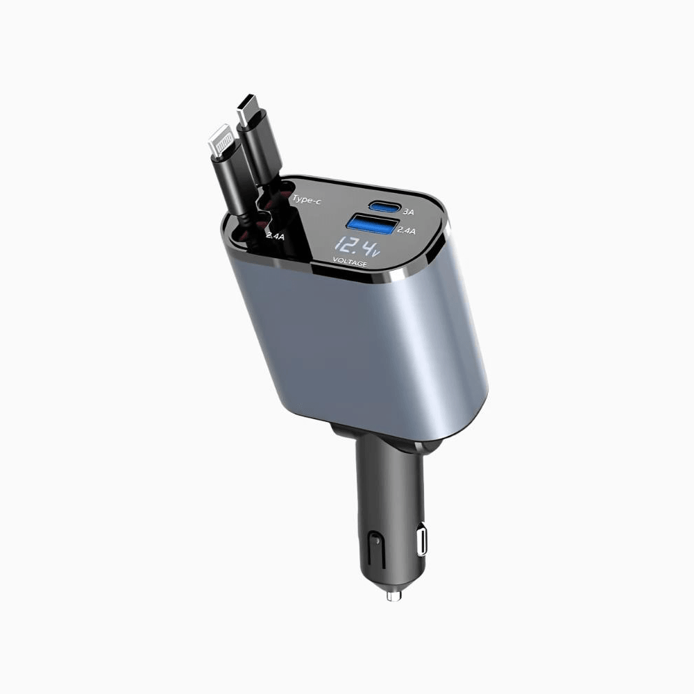 NexTECH® | 4 - Port USB Car Charger Adapter with Digital Display - Cigarette Lighter Splitter - NexTECHCJYD195928303CX