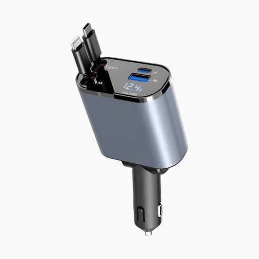 NexTECH® | 4-Port USB Car Charger Adapter with Digital Display - Cigarette Lighter Splitter - NexTECH