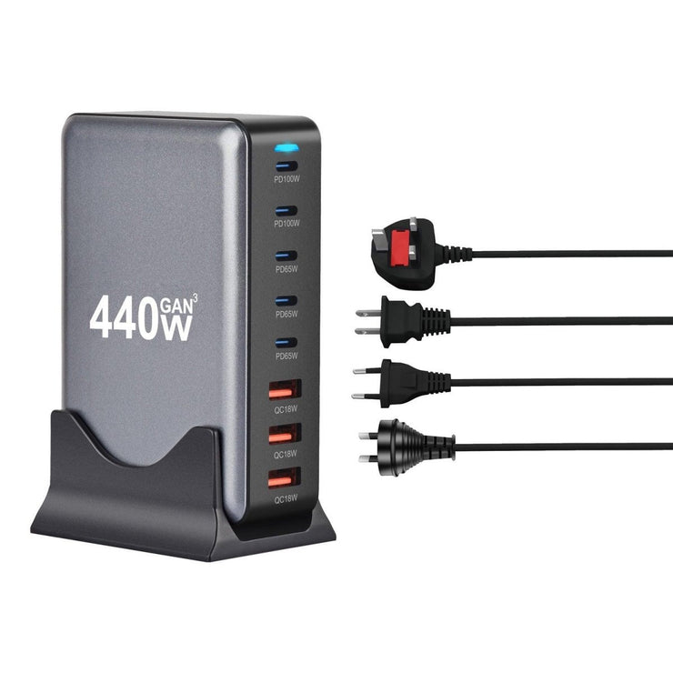 NexTECH® | 440W output GaN 8-Port USB-C Charger