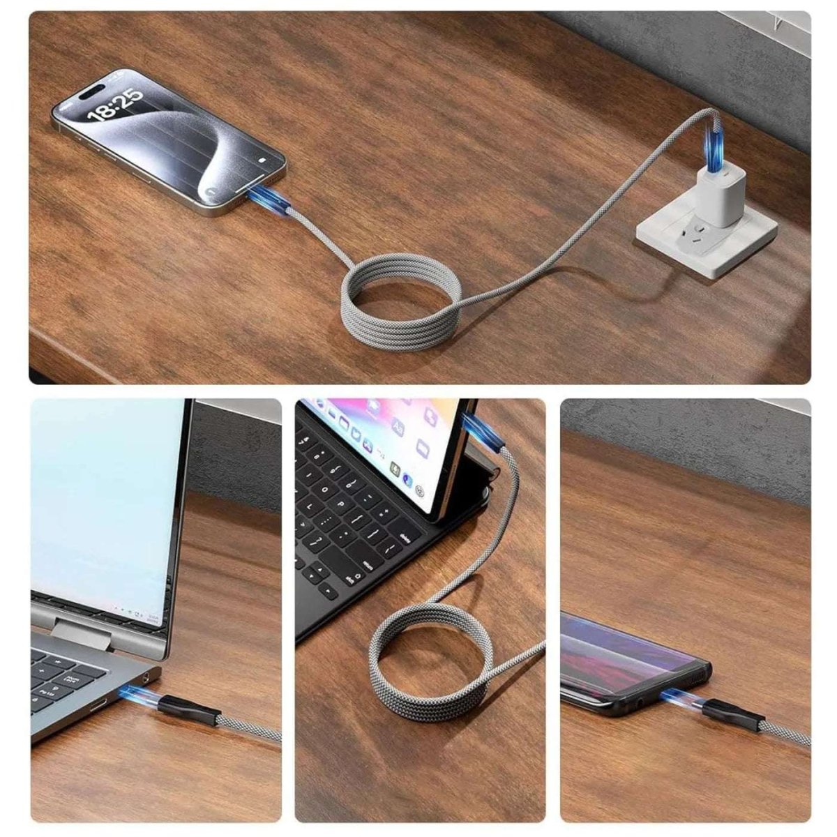 NexTECH® | Magnetic Coiling Fast Charging Cable(3.3ft/1m) - NexTECH5603525045119
