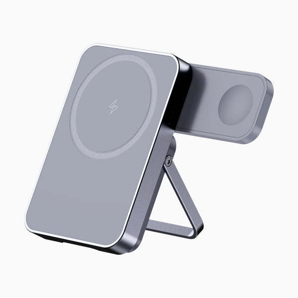 NexTECH Slim Metal MagSafe Power Bank with Watch Charging & Stand