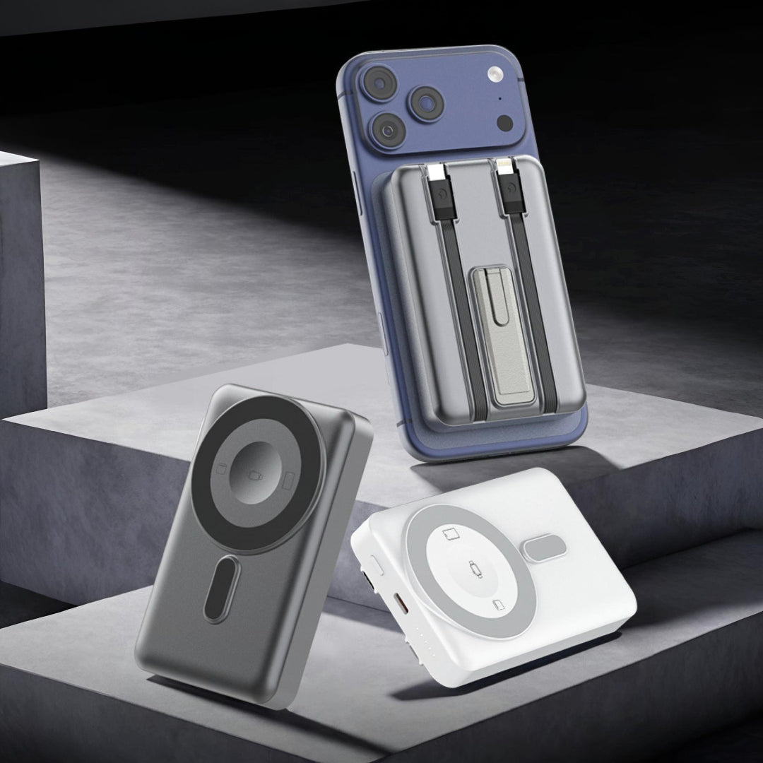NexTECH® | MagSafe Wireless Power Bank for Multi-Device with Cable & Stand