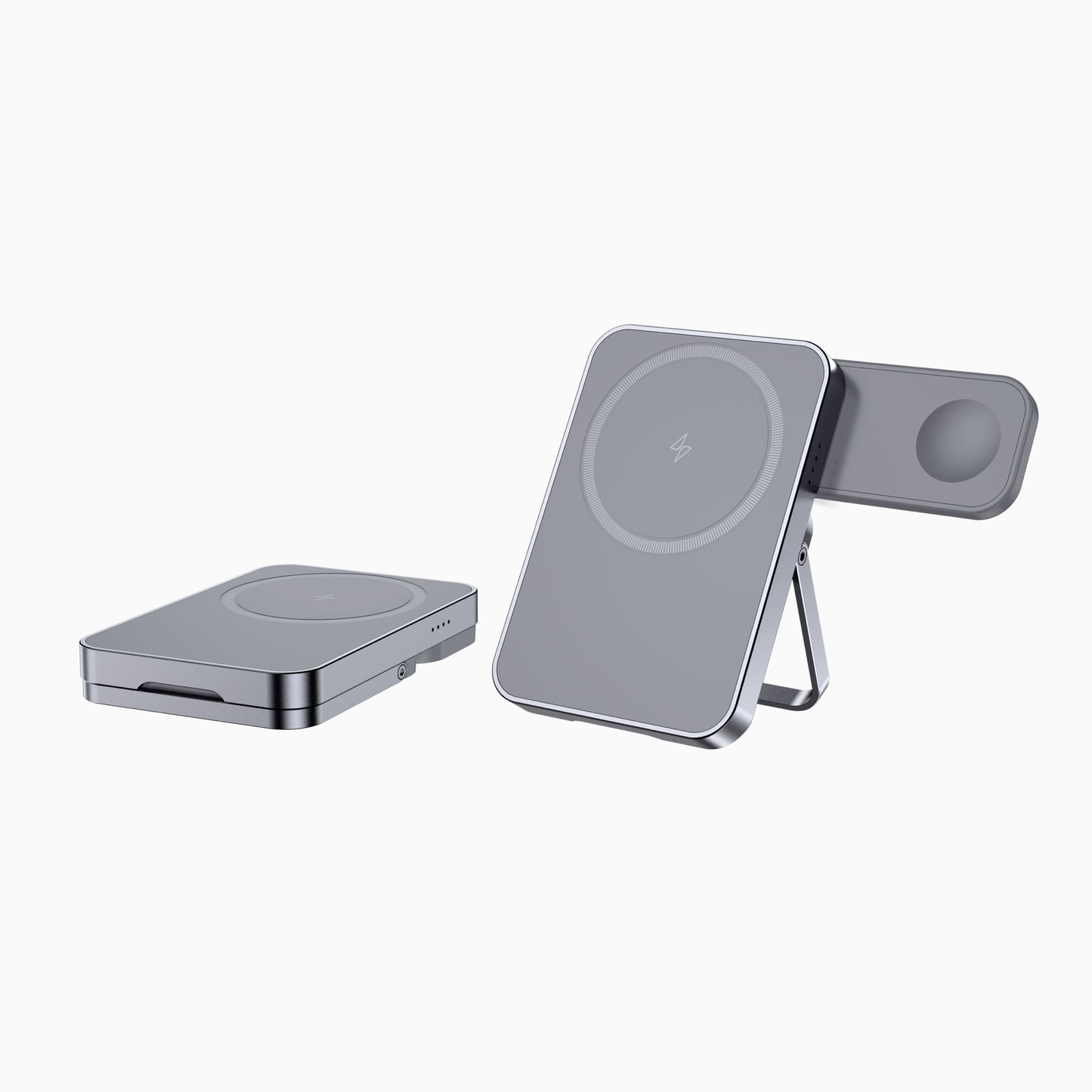 NexTECH® | Slim Metal MagSafe Power Bank with Watch Charging & Stand