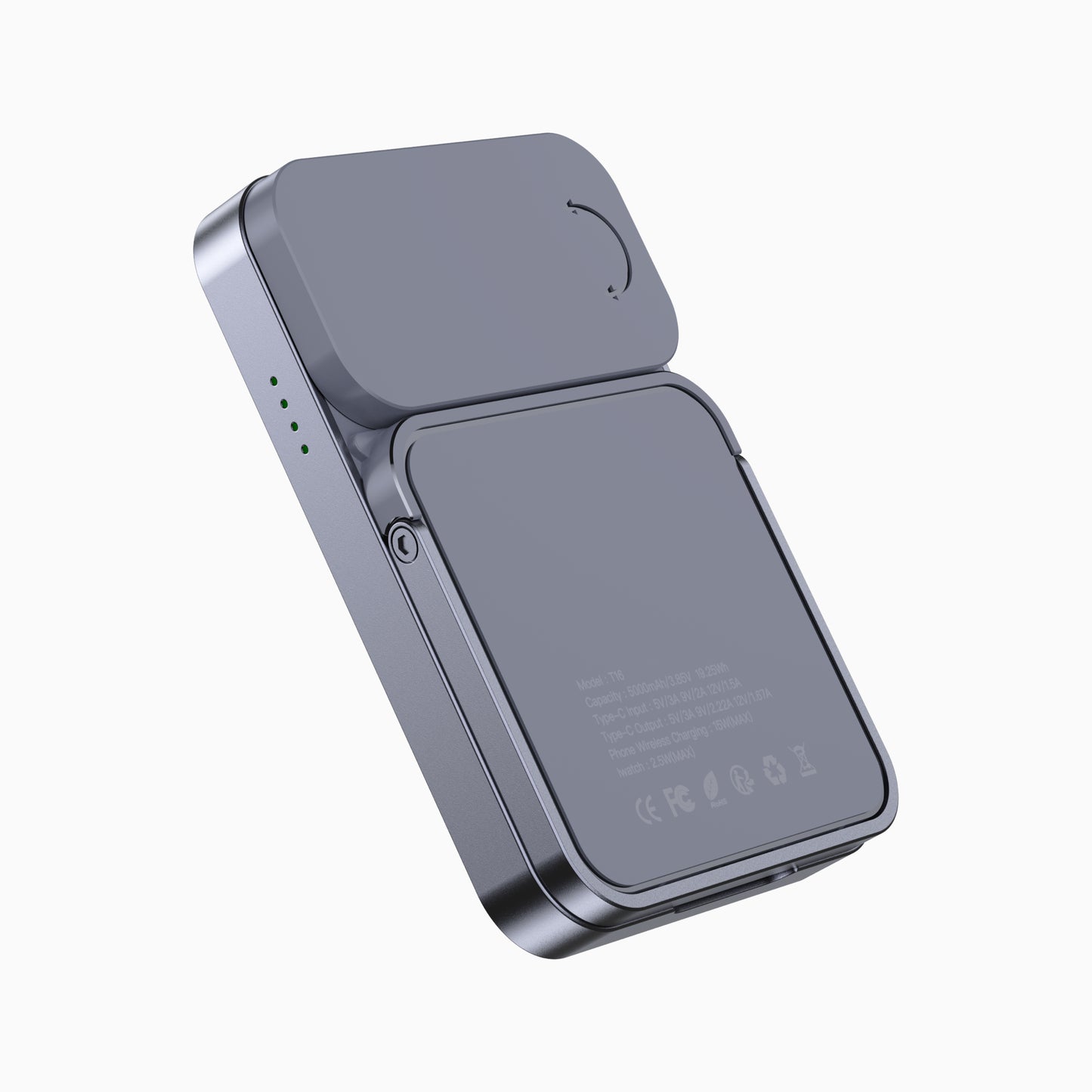 NexTECH® | Slim Metal MagSafe Power Bank with Watch Charging & Stand