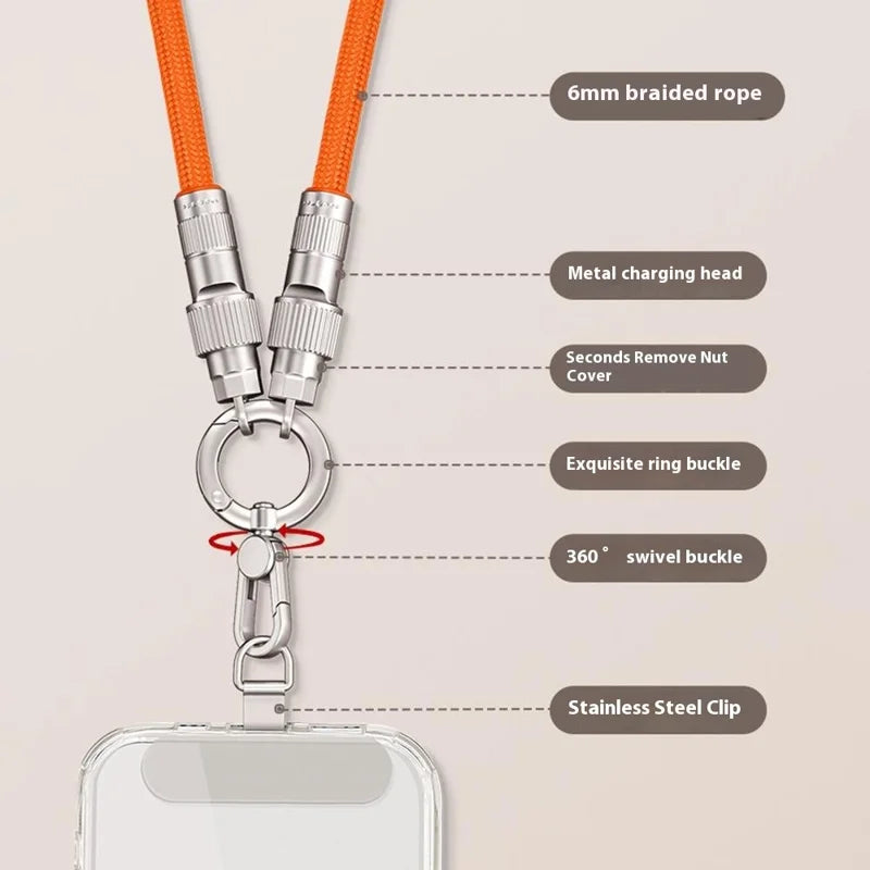 NexTECH® | Portable Braided Lanyard/Strap Charging Cable