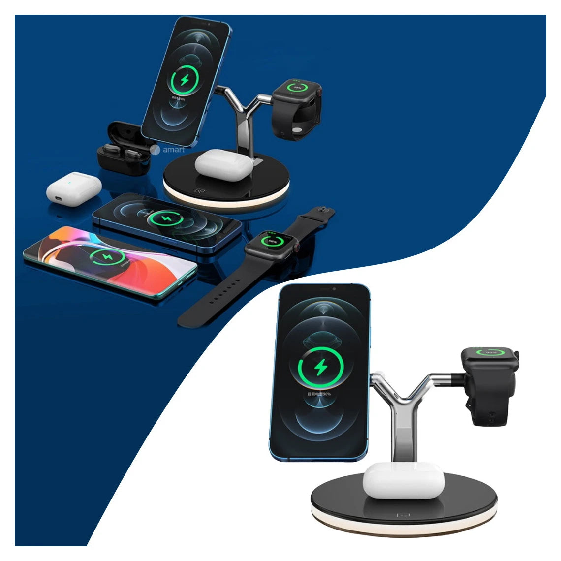 NexTECH® | 3-in-1 Magnetic Fast Wireless Charging station